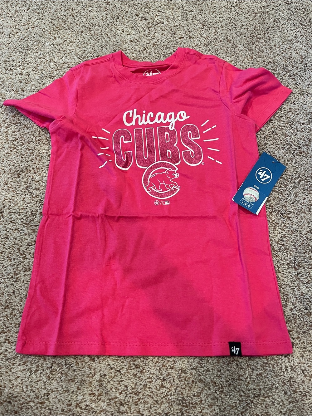 47 Pink Chicago Cubs Girls Short Sleeve Tee